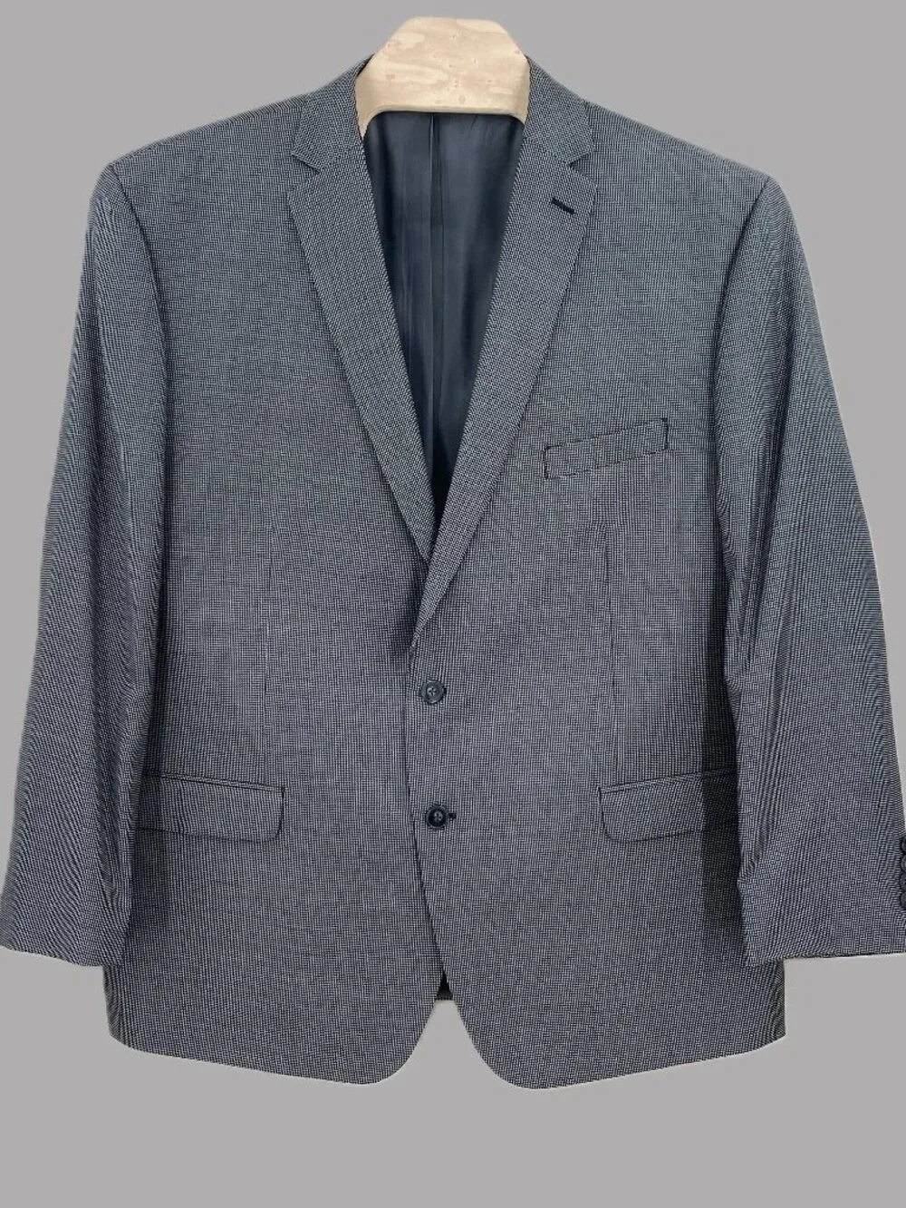 Calvin Klein Mens Blazer Suit Jacket 52 Regular Black Check
